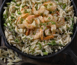 Shrimp Scampi with Green Onions and Orzo