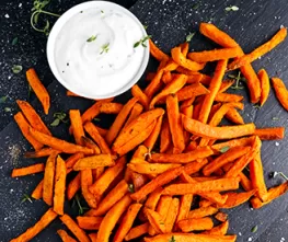 Sweet Potato Fries with Maple Horseradish Sauce