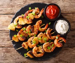 Grilled Pineapple Teriyaki Shrimp Skewers