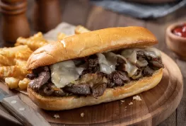 All-American Cheesesteak Sandwich with Horseradish Sauce