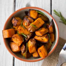 Maple Chipotle Oven Roasted Sweet Potatoes