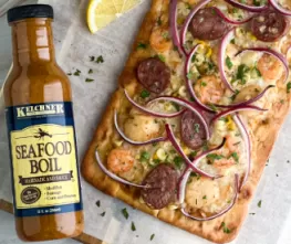 Seafood Boil Flatbread Pizza