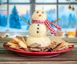 Spicy Horseradish Snowman Cheese Ball