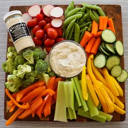Rainbow Veggie Tray with Dill-Horseradish Dip