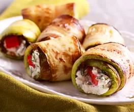 Zucchini Veggie Rolls with Horseradish Dip