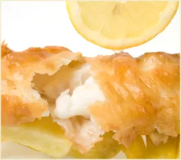 Beer-Battered Fish with Tartar Sauce and Lemon